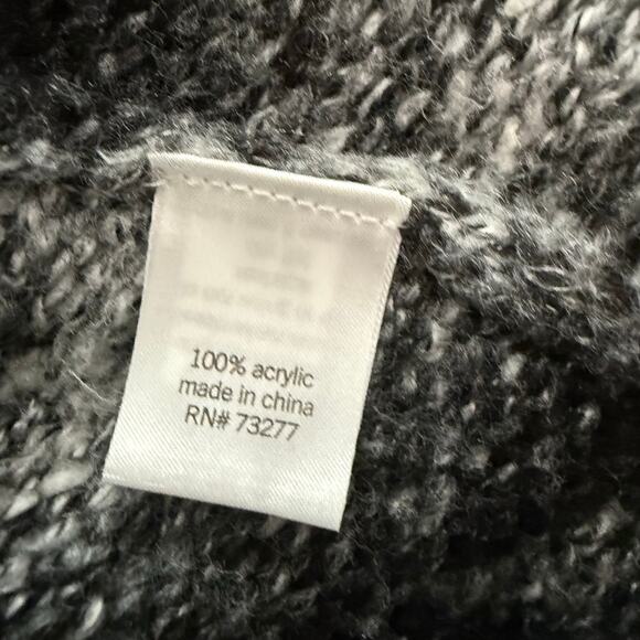 Sonoma Flyaway Duster Open Front Black White Stripe Cardigan Size Large - Picture 8 of 8